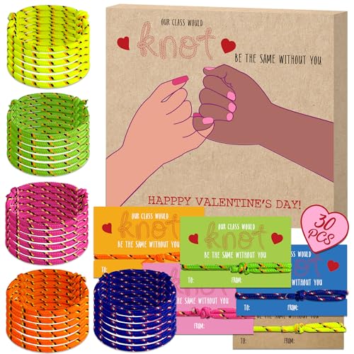 Milianquill Valentinstagskarten für Freundschaftsarmband – 28 Stück Knoten-Armband-Grußkarten, Valentinstagskarten für Shcool Klassenzimmer, Valentinstagsgeschenke für Schüler von Lehrern Milianquill Valentinstagskarten für Freundschaftsarmband – 28 Stück Knoten-Armband-Grußkarten, Valentinstagskarten für Shcool Klassenzimmer, Valentinstagsgeschenke für Schüler von Lehrern von Milianquill