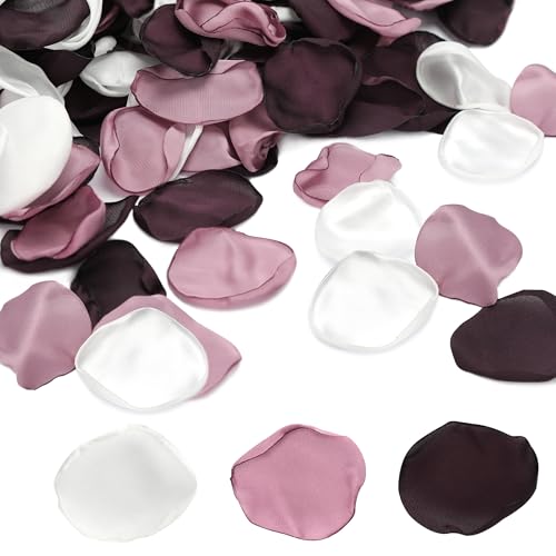 Milifox 200 Stück Seiden Rosenblüten,Blütenblätter Hochzeit,Wiederverwendbare Realistische RosenblüTenbläTter Konfetti für Hochzeit,Party,Tischdekoration,Romantische Nacht,Lila von Milifox