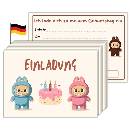 10x Einladungskarten mit buntem Kawaii-Monster-Design Kindergeburtstag A6 Beige niedlich Geburtstagseinladung Kinder Einladungskarte Mädchen Junge süß Design Karten 10x Einladungskarten mit buntem Kawaii-Monster-Design Kindergeburtstag A6 Beige niedlich Geburtstagseinladung Kinder Einladungskarte Mädchen Junge süß Design Karten von Milijou