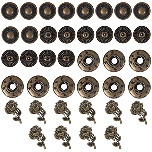 10 Sätze Dreidimensionaler Druckknopf Snap-kit Leder Druckknopfverschlüsse Metall Für Kleidung Druckknöpfe Für Bekleidung Metallgeldbörsen Jahrgang Versteckte Schnalle Legierung von Milisten