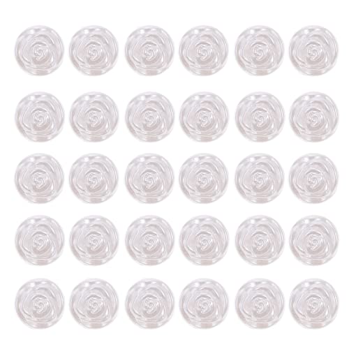 100 Stück Rosen-Perlenknöpfe Nähen Knopf Hemd Knopf Ersatz für DIY Schmuckherstellung Kleidung Taschen weiß 9 mm von Milisten
