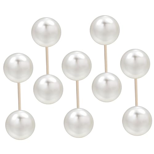 5st Knopfnägel Perle Sicherheitsnadel Kleider Perlen Clips Kleid Brosche Clips Pullover Broschen Strickjacken Für Damen Rock Weiß Legierung Fräulein Strasssteine Fortschrittlich von Milisten
