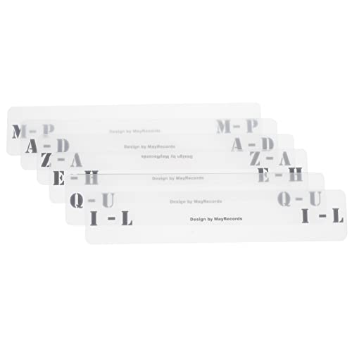 Acryl-Vinyl-Schallplatten-Kategorie-Label: A-Z Acryl-Schallplatten, Dateileitungskarten, 6 Stück, LP-Trennkarten mit schwarzem A-Z Alphabet-Schriftzug für horizontale vertikale Anordnung von Milisten