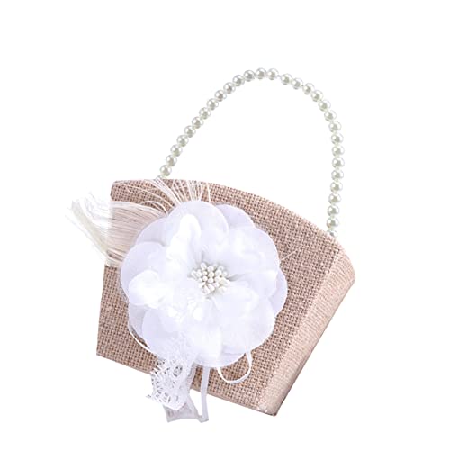 Milisten Blumenmädchen Korb Perlenband Jutekorb mit Griffen Weiß Leinen ädchen Korb Brautkorb Süße Kollektion für West Hochzeit Party Milisten Blumenmädchen Korb Perlenband Jutekorb mit Griffen Weiß Leinen ädchen Korb Brautkorb Süße Kollektion für West Hochzeit Party von Milisten