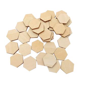 Hexagon Wood Chips Wooden Pieces Hexagon Blank Wood Shape 200PC 15MM Unfinished Wood Cutout Slices Ornaments Pieces for Craft DIY Projects Gift Tags Painting Writing Photo Props Decor von Milisten