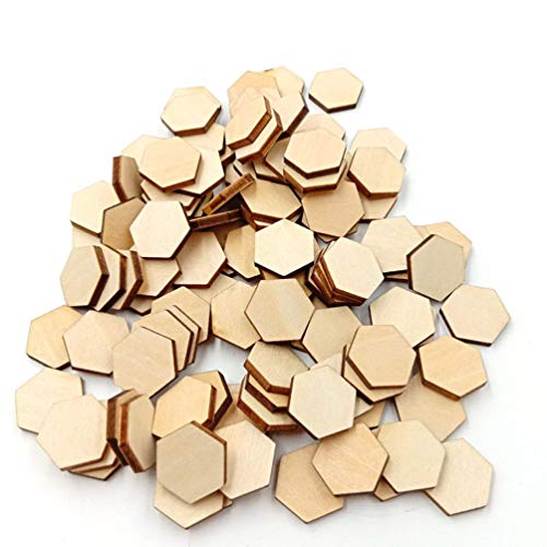 Holzformen-ornamente 100 Stück Sechseckige Buchenstücke Für Dekorationen Im Landhausstil von Milisten