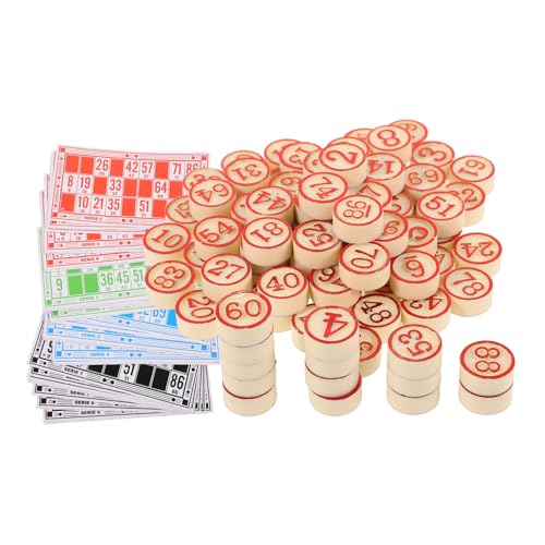 MILISTEN 1 Satz Brettspiel mit Bingo Zahlenschach und Holzfiguren Kompaktes Familienbrettspiel für Partys Reisen und Soziale Aktivitäten Leicht Langlebig und Praktisch für Altersgruppen von Milisten