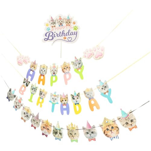 MILISTEN 1 Satz Katzengeburtstagsdeko Kätzchen-Geburtstagsbanner Topper Hallo Alles zum Geburtstag Banner Katze Garland Kuchendekoration Partyzubehör für Katzen Papier MILISTEN 1 Satz Katzengeburtstagsdeko Kätzchen-Geburtstagsbanner Topper Hallo Alles zum Geburtstag Banner Katze Garland Kuchendekoration Partyzubehör für Katzen Papier von Milisten