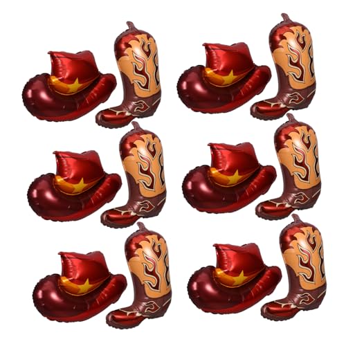 MILISTEN 1 Set Western-luftballons: Folienballons Mit Wild-west-cowboy-cowgirl-geburtstagshut Und -stiefel – Western-party-dekoration Für Mottopartys Und Geburtstage MILISTEN 1 Set Western-luftballons: Folienballons Mit Wild-west-cowboy-cowgirl-geburtstagshut Und -stiefel – Western-party-dekoration Für Mottopartys Und Geburtstage von Milisten