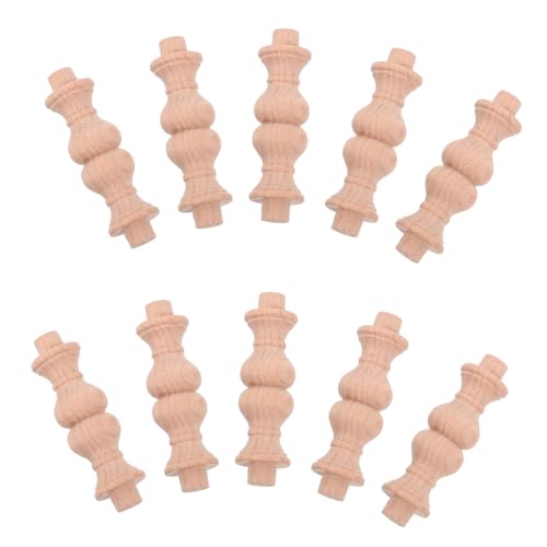 MILISTEN 10 Stück Teiliges Unbehandelte Buchenholz Baluster Dekorative Holzspindeln für Möbelreparatur Treppenhaus Handgefertigt Stilvolles Design Vielseitig Einsetzbar Natürliche von Milisten