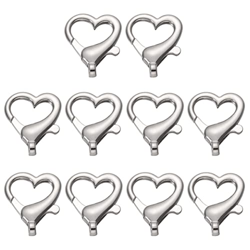 MILISTEN 10 Stücke Herzform Verschluss Legierung Klaue Klammer Halskette Fastener Schmuck Erkenntnisse DIY Zubehör Für Tasche Schlüsselanhänger Schmuckherstellung Silber von Milisten
