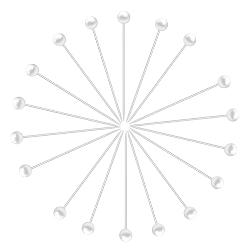 MILISTEN 100PCS Corsage Pins Pearlized Pins Runde Perle Kopf Pins ? Gerade Pins für N?Hen Handwerk Hochzeit Dekorationen von Milisten