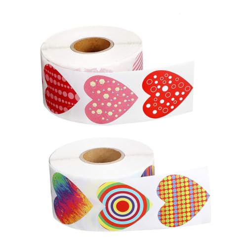 MILISTEN 2 Rollen Herzförmige Aufkleber Selbstklebende Diy Sticker für Valentinstag Dekoration und Verpackung Rot und Bunt für und Kreative Projekte MILISTEN 2 Rollen Herzförmige Aufkleber Selbstklebende Diy Sticker für Valentinstag Dekoration und Verpackung Rot und Bunt für und Kreative Projekte von Milisten