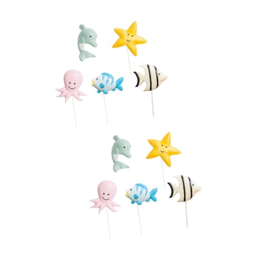 MILISTEN 2 Sätze Ocean World Ornamente Meerestier Topper Nautisch Muschel Hochzeitsdeko Tortenaufleger Mit Meeresmotiven Kuchendeckel Im Cartoon-design Harz 5 Stück * 2 MILISTEN 2 Sätze Ocean World Ornamente Meerestier Topper Nautisch Muschel Hochzeitsdeko Tortenaufleger Mit Meeresmotiven Kuchendeckel Im Cartoon-design Harz 5 Stück * 2 von Milisten