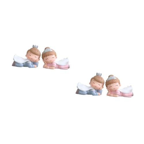 MILISTEN 2 Sätze Prinzen- Und Prinzessinnenschmuck Ornamente Verzierungen Für Hochzeitstorten Mini-figuren-topper Figuren Kuchen Schmückt Harz 2 Stücke * 2 von Milisten
