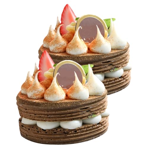 MILISTEN 2 Stück Künstliche Mini Kuchenmodelle Realistische Dessert Deko für Hochzeit Party Fotografie Requisiten Detailgetreue Tortendekoration für Schaufenster und Zuhause von Milisten