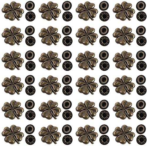 MILISTEN 20 Sets Antike Druckknöpfe im Vintage-Stil, Metallknöpfe zum Annähen von Jacken, Taschen, Leder, Nähen, Basteln, Kleeblatt-Blätter, 20 Sets MILISTEN 20 Sets Antike Druckknöpfe im Vintage-Stil, Metallknöpfe zum Annähen von Jacken, Taschen, Leder, Nähen, Basteln, Kleeblatt-Blätter, 20 Sets von Milisten