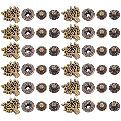 MILISTEN 20 Sets Antique Snaps Taste Baum Form Vintage Metall Druckknopf Nähen Auf Snaps Befestigungen für Jacke Tasche Verschlüsse Leder Nähen Handwerk DIY von Milisten