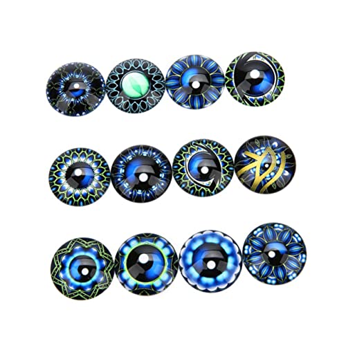 MILISTEN 20 Stück DIY Teiliges Runde Patches Blau Dekorative Glasaufkleber für Schmuckdesign und Bastelprojekte für Ohrringe Uhren Vasen und Mehr von Milisten