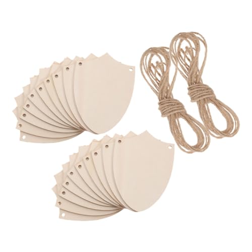 MILISTEN 20 Stück Mittelalterliche Partygeschenke Leere Holzschilde Soldatenholzausschnitt Holzhängedekor Holzanhänger Selber Machen Diy Bastelornamente Beige Pappelbrett von Milisten