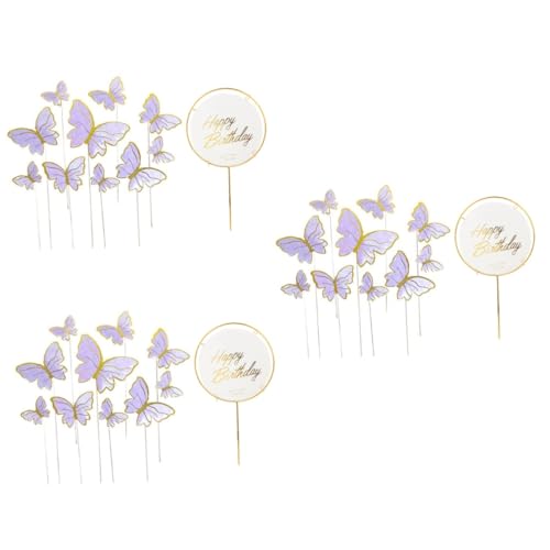 MILISTEN 3 Sätze Dekorationen für Torten mit Kreativen Schmetterlings Tortensteckern Runder Topper Partys Ostern und Feierlichkeiten MILISTEN 3 Sätze Dekorationen für Torten mit Kreativen Schmetterlings Tortensteckern Runder Topper Partys Ostern und Feierlichkeiten von Milisten