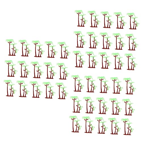 MILISTEN 3 Sätze Simulierte Kokosnussbaumbonsai Mini-simulationsbaum Insel Mini-simulation Kokosnussbaum Party Tropisch Bausatz Palmenkuchendekorationen Kokospalme Plastik Grün 50 Stück * 3 von Milisten