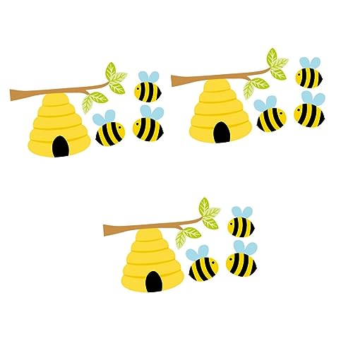 MILISTEN 3 Stück Cartoon Bienen Wandsticker Selbstklebende Wanddekoration für Kinderzimmer Kindergarten Zuhause Material Leicht Anbringbar und Rückstandslos Entfernbar Kreative Wandtattoos von Milisten