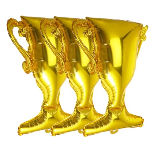 MILISTEN 3 Stück Trophäenballon Film Ö Abschlussfeier Dekorationen geformt Party Champion Abschlusssaison Aluminiumfolienballons Gewinnerballons Herzlichen Glückwunsch Grad -Ballons Golden von Milisten