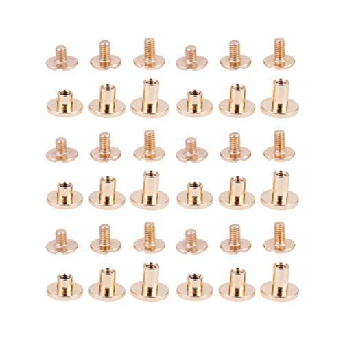 MILISTEN 30 Stück Schraubpfosten Metall Chicago Schrauben Leder Bindung Schraube Nagel Nieten Knopf Gürtel Tack Schraube Notebook Flachverschluss 5mm 6.5mm 8mm von Milisten