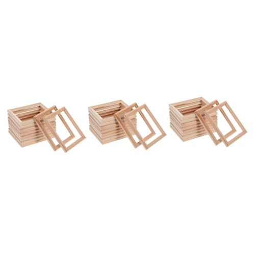 MILISTEN 30 Stück Teiliges Mini Bilderrahmen aus Natürlichem Holz Detailreiche Miniatur Fotorahmen Modell für Puppenhaus Dekoration Umweltfreundlich und Bruchsicher Kreative von Milisten