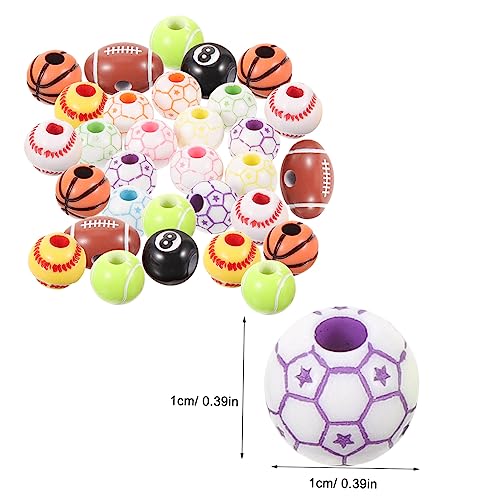 MILISTEN 350 Stück Sport Ball Schmuckperlen Lose Abstandsperlen mit Glatter Oberfläche Leicht und Tragbar für DIY Armbänder Halsketten und Schmuckherstellung Kreative Bastelperlen für von Milisten