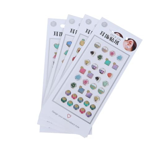 MILISTEN 4 Sätze Cartoon Diamond Earring Sticker Selbstklebende Ohr Aufkleber für Damen Hypoallergen Sicher für Haut für Nail Art und Kreative von Milisten