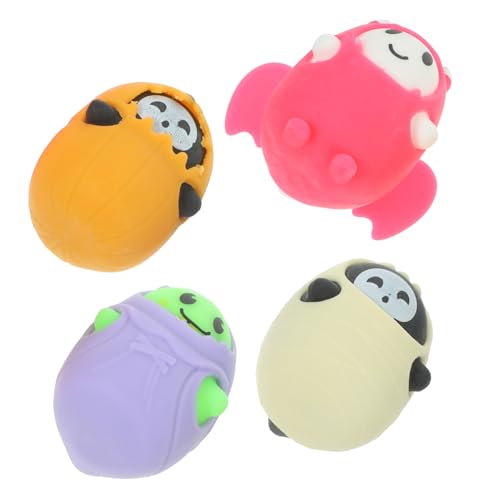MILISTEN 4 Stück Halloween Stressabbau Weiche Tragbare Knautschbälle mit Kürbis-Motiv Lustige Decompression Toys für Erwachsene Partygeschenk und Mitgebsel von Milisten