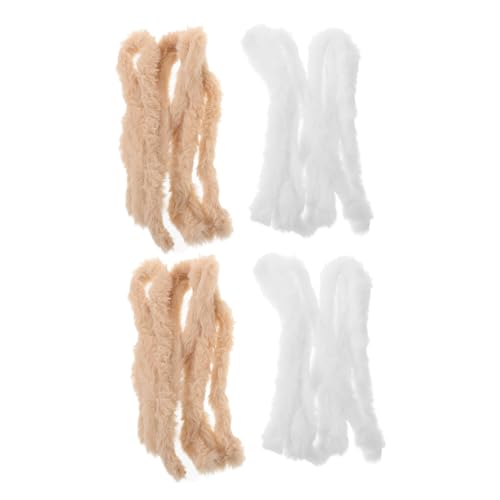 MILISTEN 4 Stück Plüsch-Drehstab Chenille-Stiele zum Basteln Pfeifenreiniger Handwerk große Pfeifenreiniger Pompons für Mützen funkelnde Pfeifenreiniger weiße Pelzverkleidung Pipecleaner von Milisten