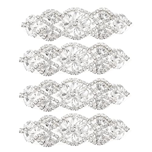 MILISTEN 4 Stück Strassapplikation Kristall Strass Applikationen Patches Hochzeit Strass Gürtel DIY Schärpe Applikation Nähen Kleid Dekoration für Hochzeit Kopfschmuck Dekoration () Silber von Milisten