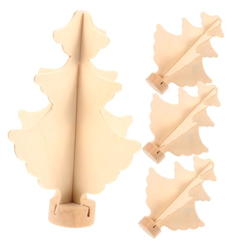 MILISTEN 4 Stück Teiliges Unfertige Holz Weihnachtsbaum Modelle DIY Bastelbedarf für Blanko Graffiti Bäume zur Weihnachtsdekoration für Kreative Weihnachtsideen von Milisten