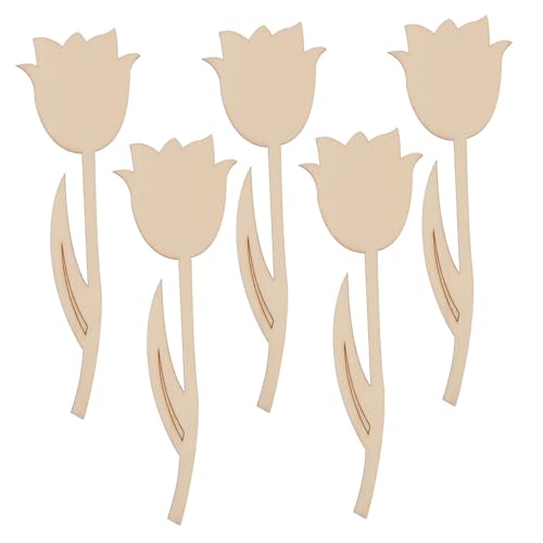 MILISTEN 5 Stück Holzchip -Zeichnungsspielzeug Anhänger aus unvollendeten Holzausschnitten Holz Blume Holz zum Basteln Holzausschnitte zum Basteln Holzhandwerk zum Bemalen hölzern von Milisten