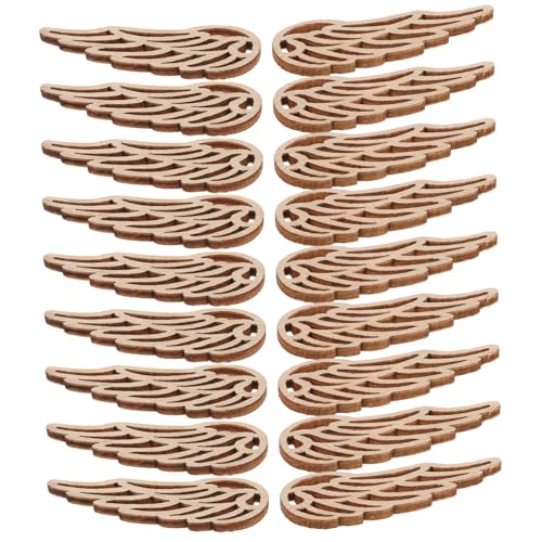 MILISTEN 50 Stück Holz Engelflügel Zuschnitte Unbehandelte Holzscheiben Wing Chips für DIY Projekte Weihnachtsbaum Dekorationen Handwerksprojekte Bastelbedarf von Milisten