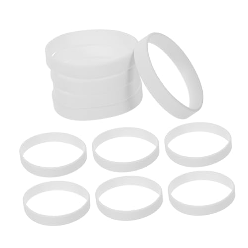 MILISTEN 50 Stück Pack Elastische Silikonarmbänder für Herren und Damen Dehnbare Langlebige Wristbands für Sport Partys und Musikfestivals Unisex Weiß Vielseitige Gummiarmbänder von Milisten