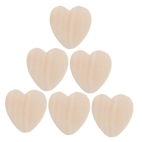 MILISTEN 6 Stück Liebesperlen Aus Holz Leere Holzperlen Unbemalte Valentinsperlen Leere Bastelperlen Holzperlen Masse Holzornamentperlen Abstandshalter Aus Holz Vorräte Machen Beige Hölzern von Milisten