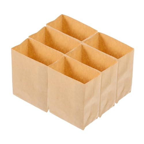 MILISTEN 6 Stück Mini -Papiertüte Taschen Puppenhaus klein winzig Miniatur-Papiertüte Miniaturpapier Mini-Tasche Puppenstubentasche Minitasche für Puppen Khaki von Milisten
