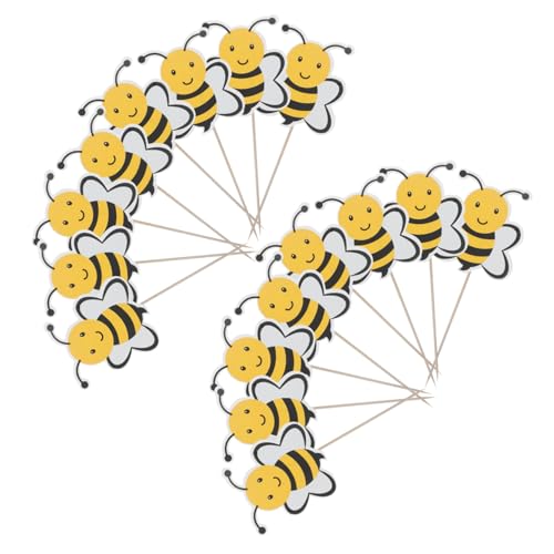 MILISTEN 72 Stück Teiliges Bienen Kuchen Dekorationsset Leichte Cupcake Topper mit Niedlichem Bienenmotiv Einfache Anwendung für Kindergeburtstag Babyparty und Themenfeiern von Milisten