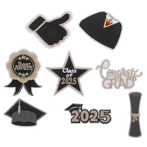 MILISTEN 8 Stück Gestickter Stoffaufnäher Stoff Patch gestickte Aufnäher Stickbuchstaben aufbügeln Kleiderflicken aufbügeln Buchstabenflecken Flicken aufnähen Flicken für Kleidung Stickgarn von Milisten