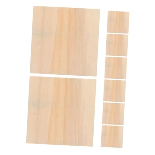 MILISTEN 8 Stück bilderrahmen aus holz zum Basteln leere Schilder für das Handwerk Holzschild leer Handwerk Holz Holzausschnitte DIY-Architekturmodelle Holzquadrate unvollendet Khaki von Milisten