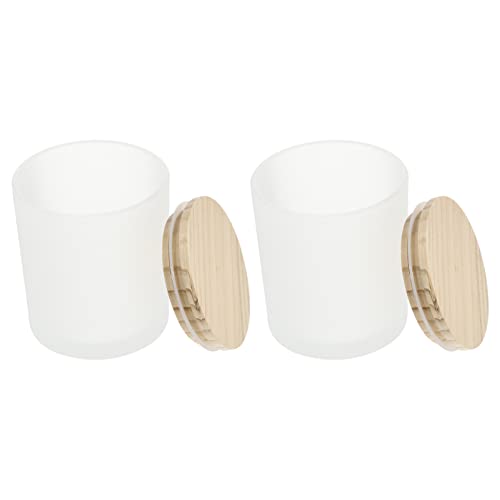 MILISTEN Glas-Kerzenbecher mit Deckel, leere Kerzen-Wachs-Gläser, Soja-Duftkerzen, Tasse für Kerzen, Weiß, 2 Stück MILISTEN Glas-Kerzenbecher mit Deckel, leere Kerzen-Wachs-Gläser, Soja-Duftkerzen, Tasse für Kerzen, Weiß, 2 Stück von Milisten
