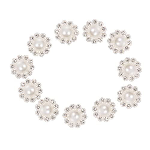 MILISTEN Hochzeitsdeko Strasssteine Zum Aufnähen 50Pcs Strass- Perlenkn? 15Mm Flachback Diamant- Stuttons Dekorative Knopfverzierungen für Schmuckn?her- Wei?- Wei? Hochzeitsdekoration von Milisten