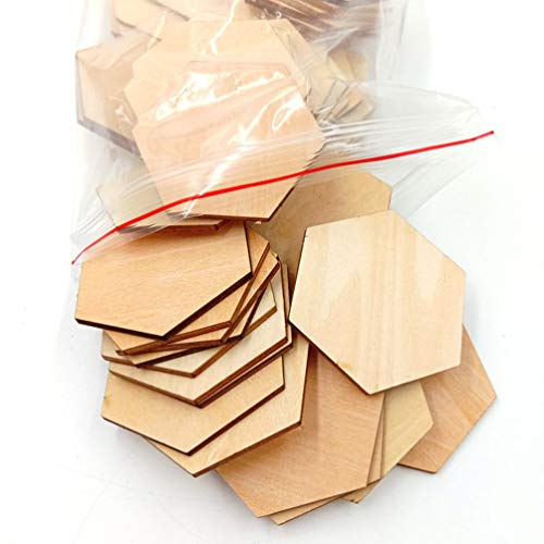 MILISTEN Holz-Sechskant-Stücke, unlackiert, 60 mm, 50 Stück MILISTEN Holz-Sechskant-Stücke, unlackiert, 60 mm, 50 Stück von Milisten