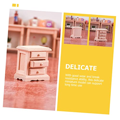 MILISTEN Miniatur Holz Kommode mit Glatter Oberfläche Puppenhaus Möbel Langlebiges und Sicheres Miniatur Schrank Modell für Kinderzimmer Dekoration und Zubehör von Milisten