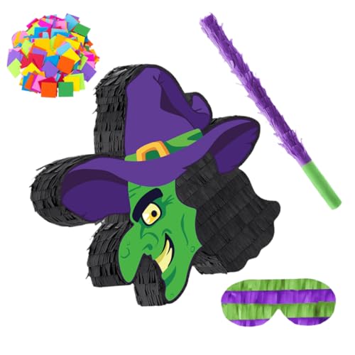 MILISTEN Pinata der Hexe Hexenparty Pinata Halloween Stick mexikanische Party-Piñata Halloween Witch mit Augenbinde Supplies Papier von Milisten
