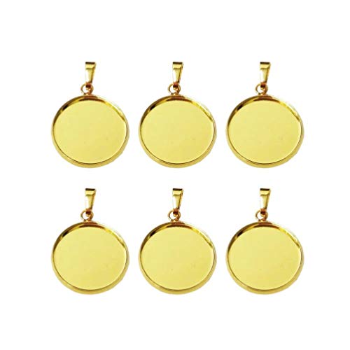 MILISTEN Schmuckherstellung Metallanhänger Tabletts 20Pcs DIY Schmuck Anh?nger Tray Kit Form Anh?nger Trays für Partei DIY Anh?nger Schmuck Machen (14Mm) Goldene Tablett Set von Milisten